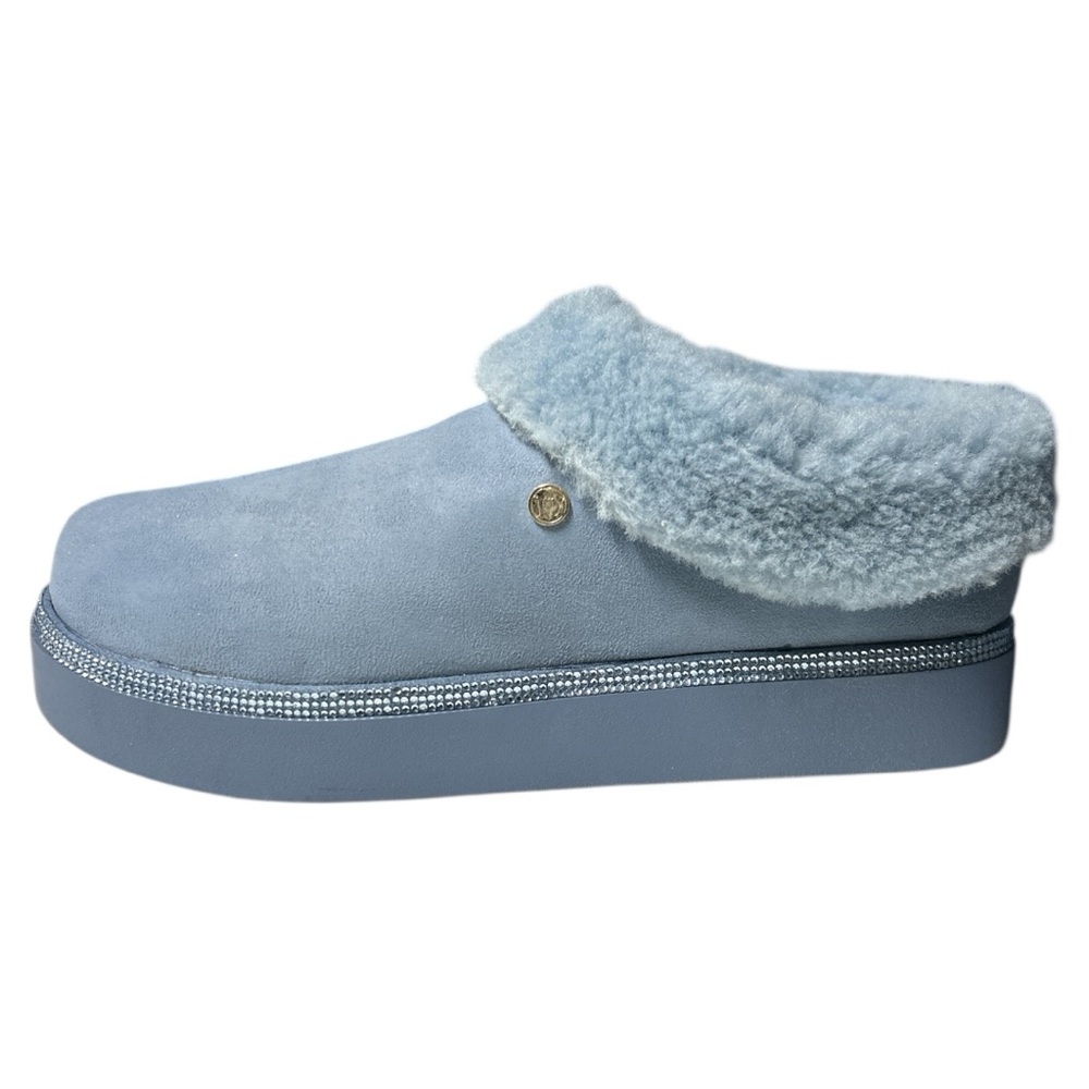 Joy Mangano Women's Blue Suede Slip-On Platform Sleepers Shoes 8
